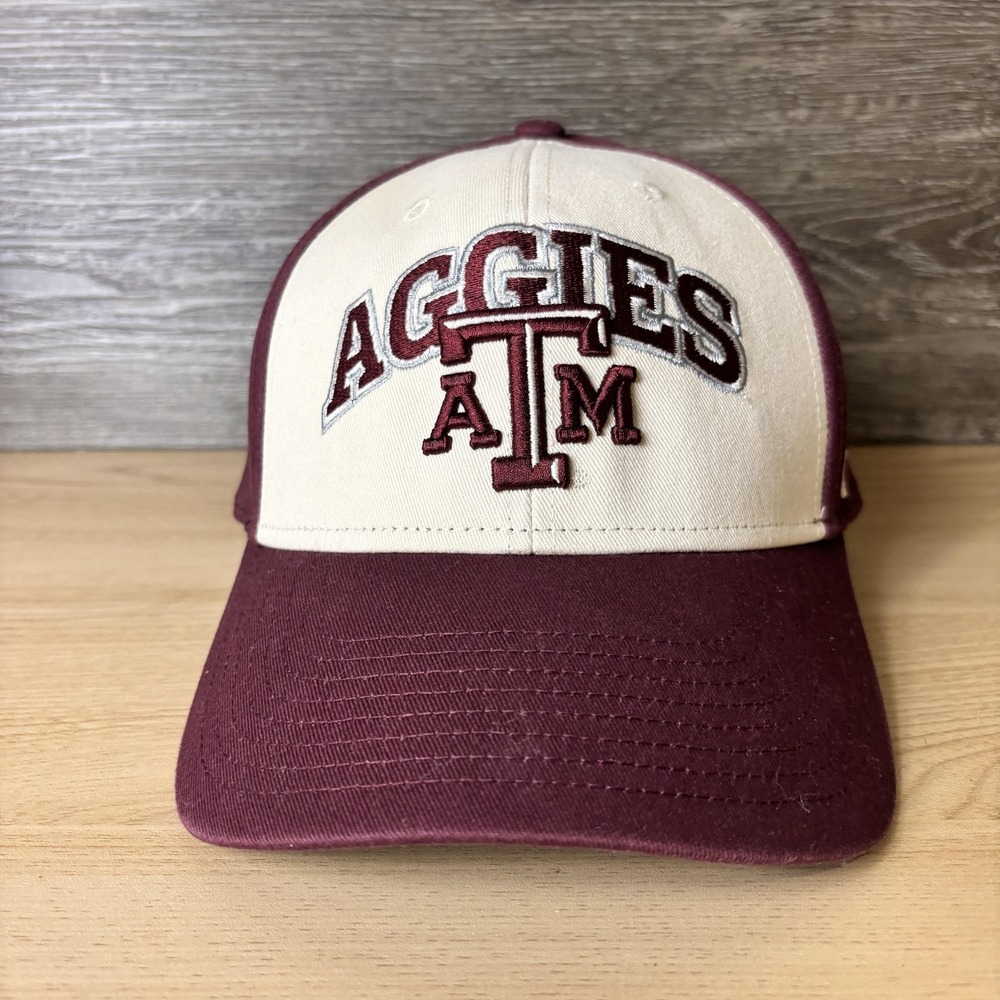 Texas A&M Aggies Hat Cap Strap Back Mens Maroon White NCAA College Football